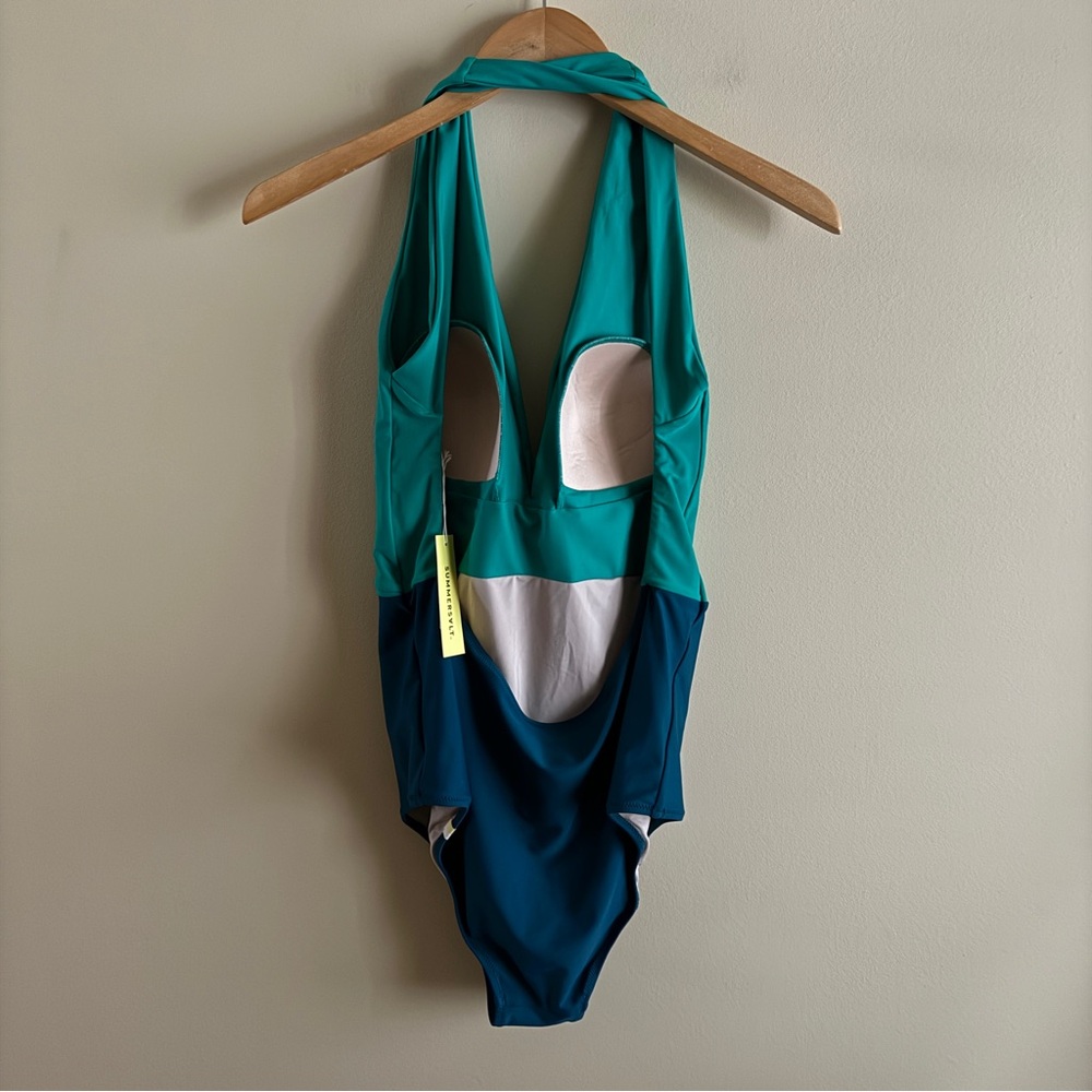 SUMMERSALT Deep Dive Sea/Teal Swimsuit NWT Sz 12 - Picture 5 of 7